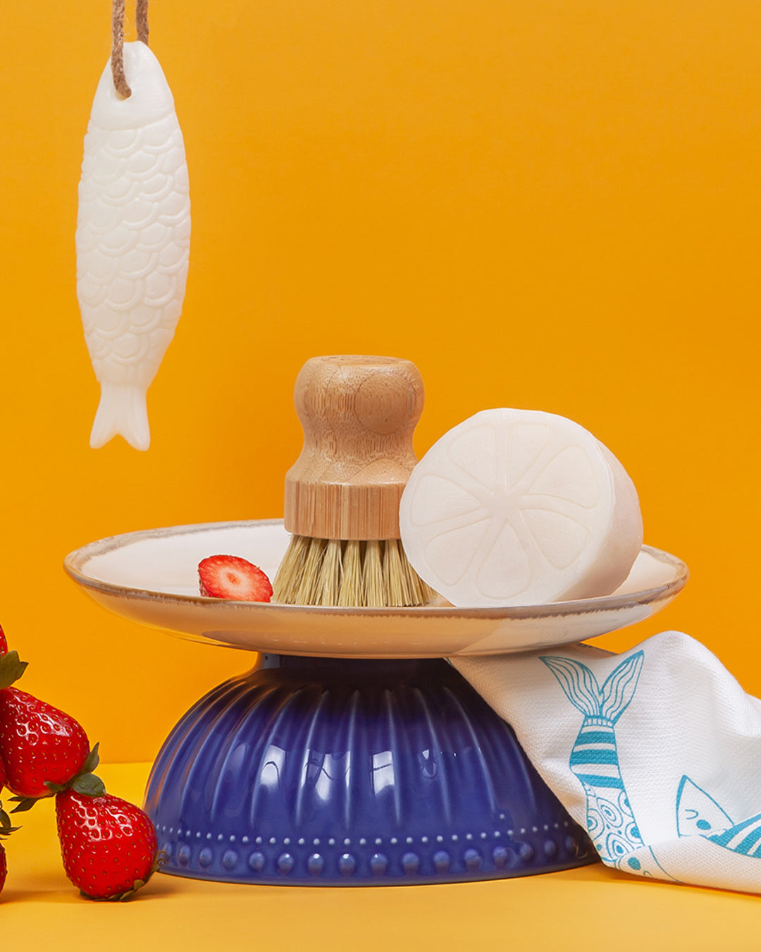 Coffret Sabão para Louça & Escova de Bambu Sardinha - 1-9193