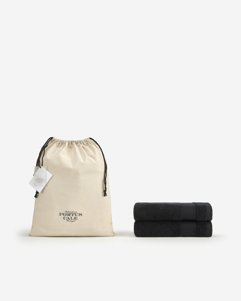 Portus Cale Set de Toallas de Mano Negras