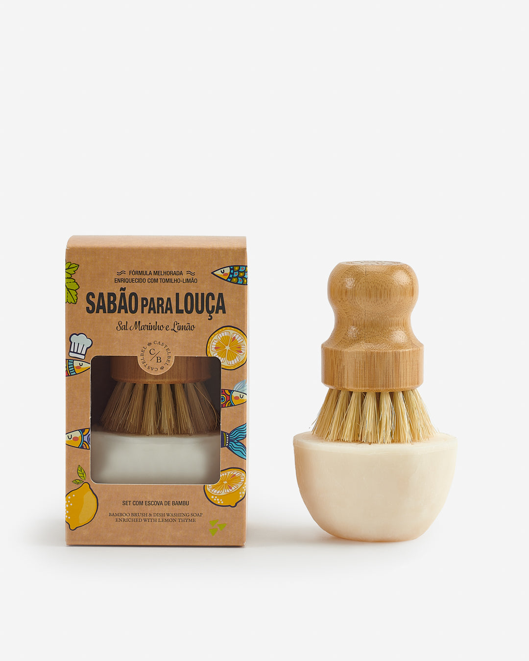 Coffret Sabão para Louça & Escova de Bambu Sardinha