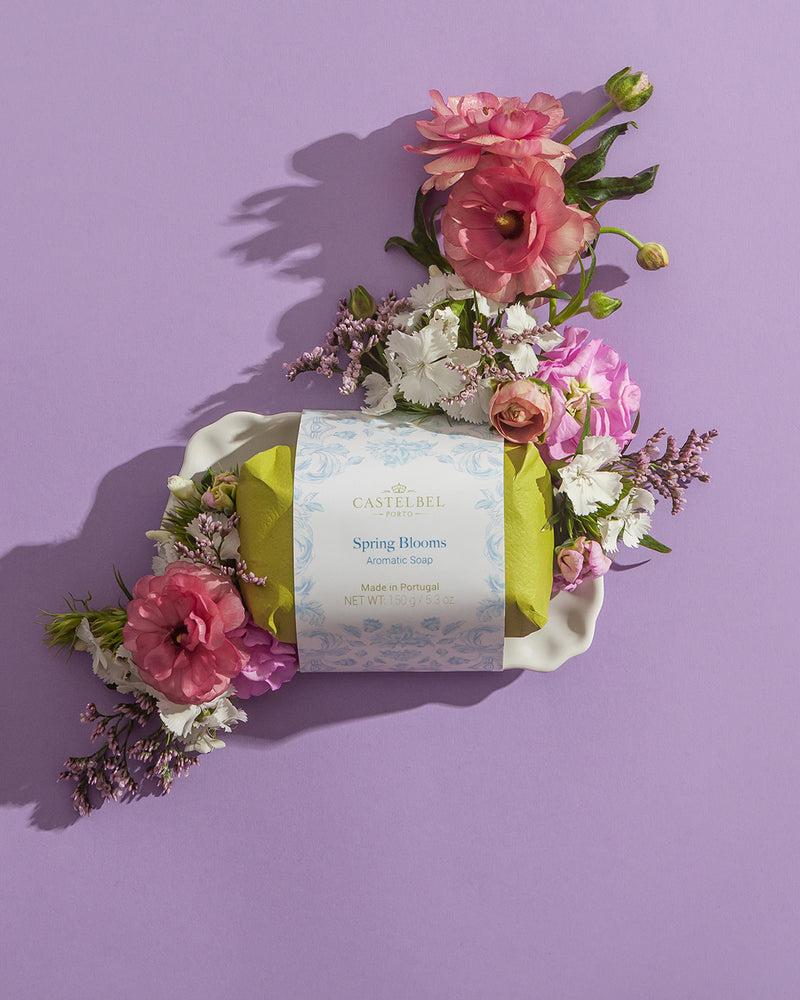 American Spring Soap Spring Blooms Soap with Soap Dish 150g – Castelbel