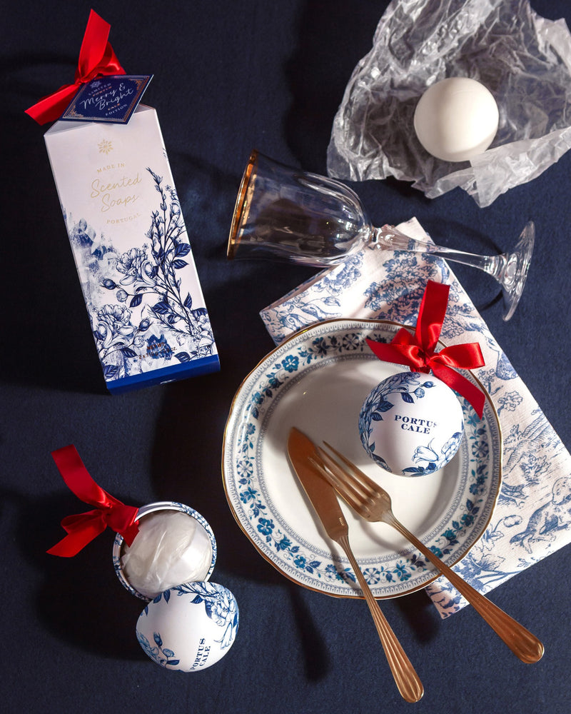 Cofre Jabones en Bolas de Navidad Gold & Blue