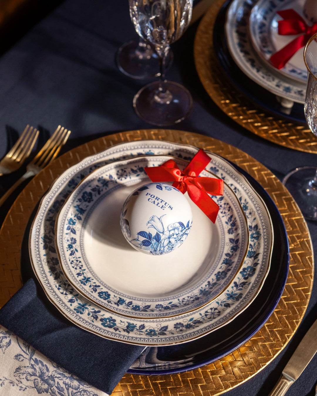 Cofre Jabones en Bolas de Navidad Gold & Blue