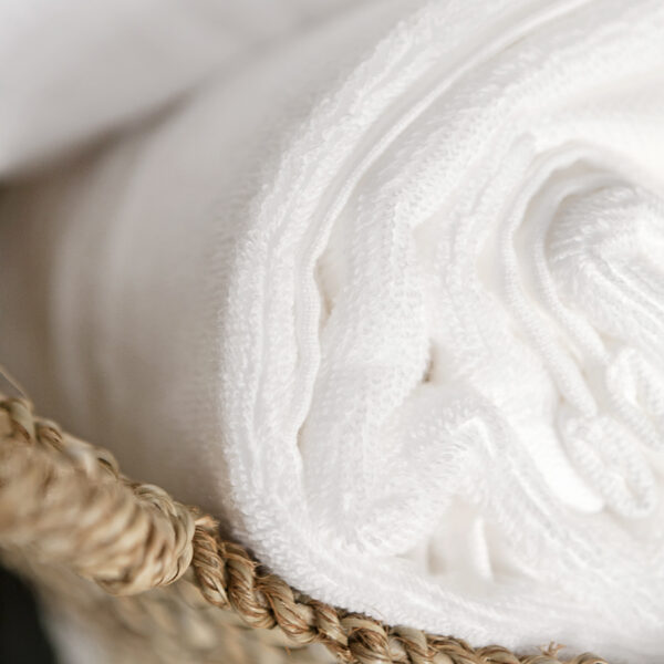 Egyptian Cotton White Hand Towel and Bath Towel Set - Image 2